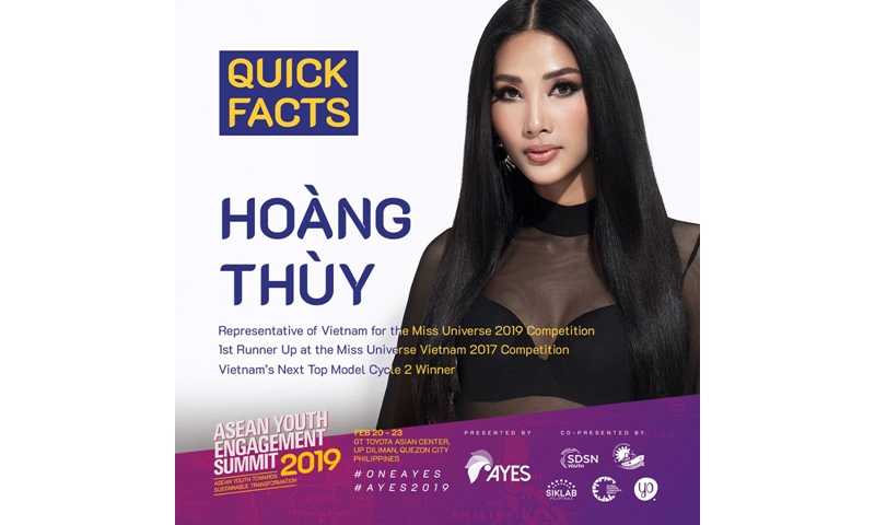 Hoàng Thùy là Diễn giả duy nhất của Việt Nam tham gia ASEAN Youth Engagement Summit 2019